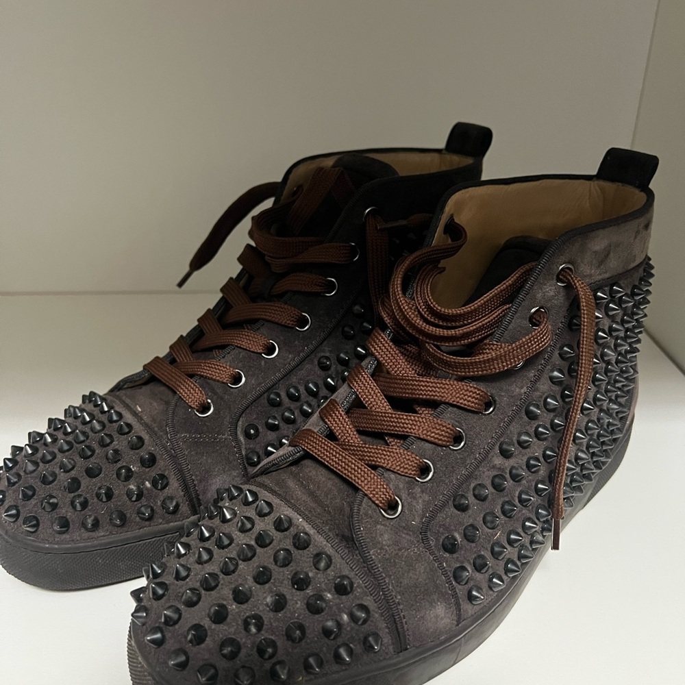Christian Louboutin Men's Brown High-Top Sneakers